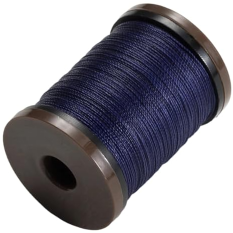 0,4 mm runder gewachster Faden, Starke Polyesterschnur, wachsbeschichtete Schnüre for Lederhandwerk, Nähen, geflochtene Armbänder, DIY-Zubehör(Color:20 Blue)