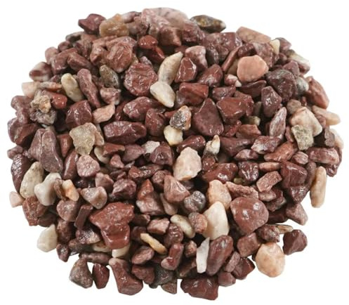 Guijarros naturales Flor de jardín Bonsai Maceta pequeña Plantas suculentas Piedras Pecera Grava Jarrón suculento al aire libre Decorativo-5-8 mm-Rojo (100 g)
