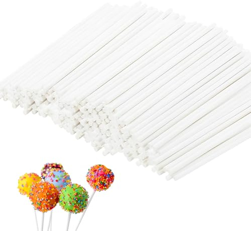 ORGYAML Palitos para Piruletas Palos para Cake Pops Divertidas Palos para Piruletas Palillos de Papel para Cake Pops para Cumpleaños, Bodas, Baby Showers, Fiestas Infantiles 200 Piezas 10cm*3mm
