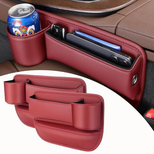 ZXHHXEB Autositz-Lückenfüller-Organizer für VW UP 2016–2023 Autositz Lücken Organizer Autositz Gap Plug Lückenstopfen,2 Pack Red