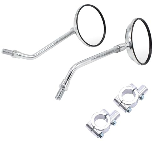 Fahrradspiegel – Lenkerendspiegel für Fahrrad, konvexer Fahrradspiegel | Lenker-Spiegel aus Metall, reflektierend, Retro, Lenkerspiegel aus Metall, für Fahrrad, bruchsicher, stoßfest, 11,5 x 5,8 cm