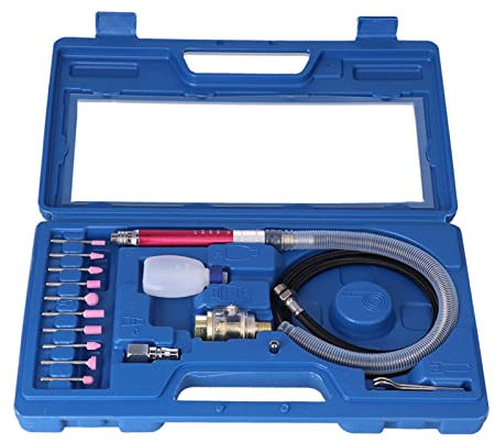 Pneumatischer Luftstift, Luft-Mikroschleifer-Set, Mini-Bleistift-Polierwerkzeug, Stabschleifer-Set, Luft-Mikroschleifer-Set, 58000 U/min, Schleifer-Set, 17-teilig
