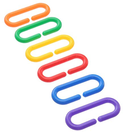 BESPORTBLE 100 Pcs Plastic C-clips Chain Links Hooks Accessories for Parrot Bird Toys Diy, Sturdy Plastic Links for Parrot Toy Assembly and Bird Cage Accessories
