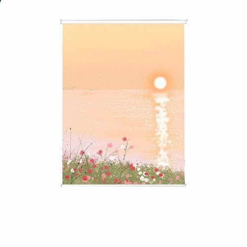 Custom Size Window Roller Blind, Easy Fit Office Door Window Shade Thermal Bathroom Bedroom Roller Shades (Drop:100cm,Orange)