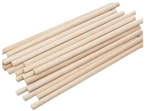 SHENJMAI Bastelstäbe Modell runder Holzstabdübel Baumodellbau for Basteln DIY Modellholzbearbeitungswerkzeug für Kunst und Handwerks Projekte(30pcs 5x100mm)