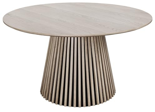 Riess Ambiente Runder Esstisch Valhalla Wood - 140cm - grau - Eiche Säulenfuß lackierter Holztisch Küchentisch 6 Personen