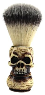 BESTYASH 1pieza Brocha De Afeitar Para Hombres Diseño De Cabeza De Calavera Herramienta De Limpieza Facial y Cuidado De Barba y Portátil Para Viajes y Uso Diario