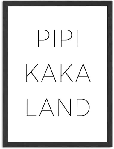 MoonWorks® Poster Bilder Badezimmer Pipi Kaka Land Wand-Deko Bad WC lustige Sprüche Digitaldruck