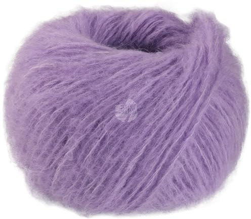 LANA GROSSA Mohair Di Gio | Locker verzwirntes Garn | Handstrickgarn aus 55% Mohair (Superkid) & 45% Schurwolle (Merino superfein) | 50g Wolle zum Stricken & Häkeln | 85m Garn FB 1