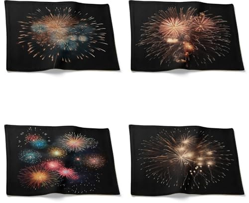 CEVAN Tovaglietta Pranzo Sottopiatti Colorati Set di 4, Economici Tovagliette Americane in Cotone Resistente al Calore per La Cucina, Il Ristorante L'Ufficio, 32x42cm