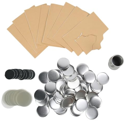 TOPINCN 100 Sets DIY Mirror Taste Making Kit, 58 Mm 2,28 in Taschenspiegel Leere Runde Teile für Taste Maker -Maschine, Tinplate -Taste -Hersteller Lieferungen für Handcraft -Handwerk