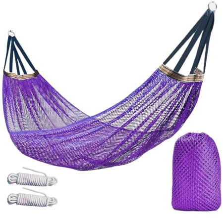 Reise-Hängematte für Camping – tragbare Outdoor-Schaukel aus Stoff 480 g, leichtes und atmungsaktives Hängebett, langlebige Entspannungsausrüstung für Garten, Wandern