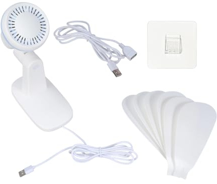 Elnwnnkc Platzoptimierender USB Wandventilator Mit Netzkabel Manuelle Winkeleinstellung Für Badezimmer Wohnwagen Kleine Räume Wandventilator Zur Kühlung