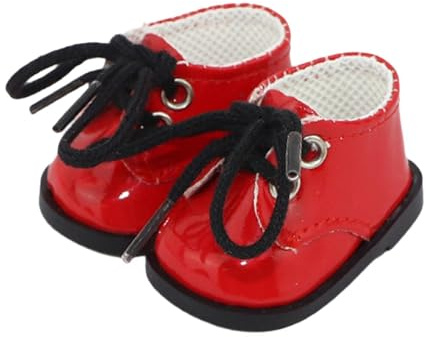 wueiooskj Miniaturmodell Geburtstagsgeschenke, 1 Paar Puppenschuhe aus PU Leder, Dekoration, Verkleidungsstiefel, Kostümzubehör, Puppen Alltagsoutfits, Teile