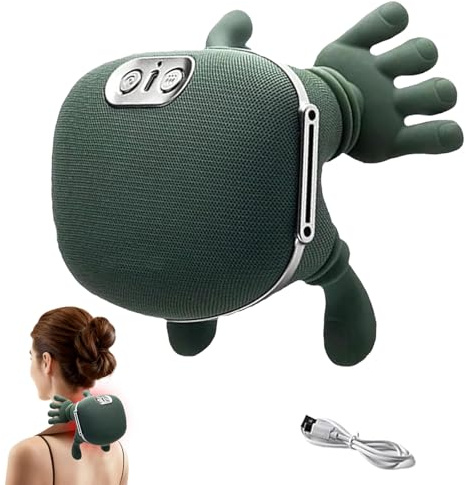 4D NackenmassagegeräT, MassagegeräT 4D, NackenmassagegeräT Mit WäRme, Massage Hand, Neck and Cervical Massage, 3 Massagegrade & 2 Temperaturstufen, Geschenke FüR Freunde & Familie (Taste)