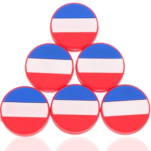 Cabilock 6 Pezzi Smorzatori di Vibrazioni per Racchette da Tennis Motivo Bandiera Francese in Silicone, Ammortizzatori Antivibrazione per Accessori Racchetta, per Giocatori di Tennis