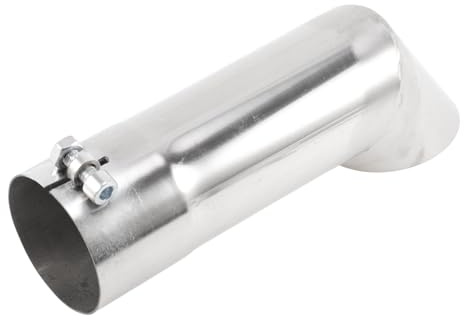 Motoforti Embout D'Échappement Coudé De 2,5 Pouces En Acier Inoxydable Poli T201, Tube Coudé À Mandrin, 9,1 Pouces X 2,5 Pouces, Couleur Argentée