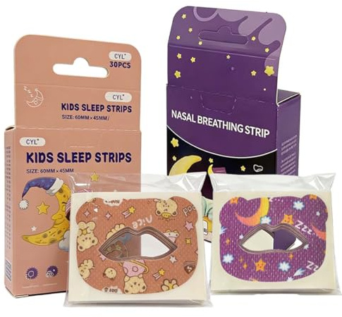 LYITZW 60 Mouth Tape, Bande Buccale Pour Dormir Enfant, Design Cartoon Adhésif Doux Et Respirant, Corrections Physiques Pour Respiration Buccale Et Ronflement, Pour Une Nuit De Sommeil Serein