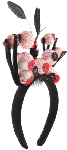 Tofficu Bandeau de Cheveux Halloween Yeux Effrayants, Confortable et Facile à Porter, en Tissu Non Tissé et Plume Simulée, pour Fête D'halloween Garçon et Filles