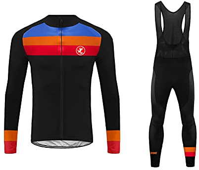 UGLY FROG BurningBikewear Nuevo Maillot+Culotte Conjunto Ciclismo, Hombre, Manga Larga, Térmico Lana, Invierno, Cómodo Secado Rápido, 3 Bolsillos, Múltiples Colores DONG02
