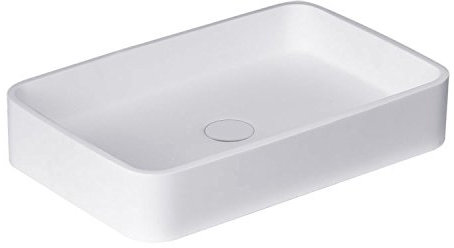 StoneArt Waschbecken Mineralguss Aufsatzwaschbecken Waschtisch Handwaschbecken Waschschale für Bad und GÄSTE WC LC111 55x35cm weiß matt