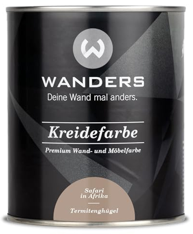 Wanders Shabby Chic Kreidefarbe 750 ml - Termitenhügel/Helles Taupe - Küchenmöbellack und Möbelfarbe ohne Schleifen. Chalk Paint, für Holz & mehr. Hohe Deckkraft, schnell trocknend