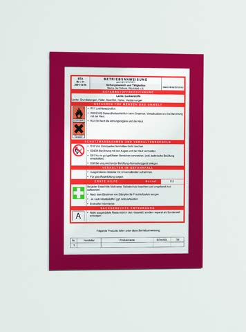 DURABLE | DURAFRAME® Info-Rahmen | selbstklebend | magnetisch | für DIN A4 | Rahmen rot | VE 2 Stk