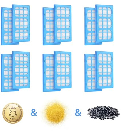 ANKA Cat Water Fountain Filters,12 Pack Fountain Replacement Filters for Cat Dog Pet Mete Water Flow 389 Fountain,Upgraded Version Pet filters for better Water- Blue