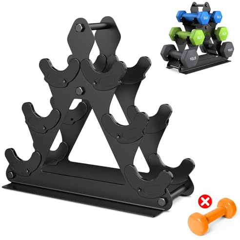3 Tier Weight Rack for Dumbbells - Compact Weight Holder Small Dumbbell Rack Stand Only Works for Dumbbells 1-15 LBS, Metal Weights Organizer Designed for Child Women Home Gym Exercise