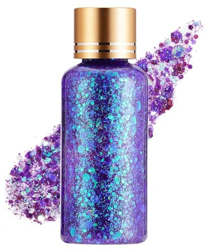 GL-Turelifes Mermaid Chunky Glitter Gel Chameleon Glitter Body Gel Festival Glitter Kosmetik für Gesicht Körper Haare Nägel Makeup Scale Polarisierte Paillette 30ml