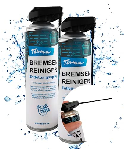 Terma Bremsenreiniger 2x 500ml Spraydose Teilereiniger Acetonfrei Spraydose Entfetter, Bremsreiniger Montagereiniger Teilereiniger Sprühflasche