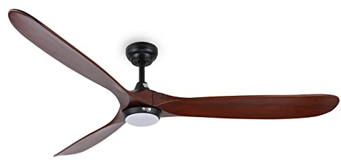 reiga 178 cm Deckenventilator mit LED & Fernbedienung, Innen, Außen | 6 Geschwindigkeiten, Reversibler, Dimmbare 3 Farbtemperaturen, Kompatibel mit App, für Wohnzimmer, Schlafzimmer & Terrasse