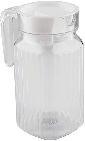 Pichet en Verre avec Couvercle, Bouteille de Jus, Réfrigérateur Transparent, Eau, Jus de Fruits, Liqueurs, Pichet Résistant à la Chaleur, Carafe à Eau (500ML)