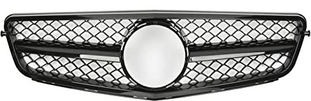 Grill Für AMG C63 Stil Kühlergrill Glänzend Schwarz Auto Frontstoßstange Kühlergrill Grill Für Benz C-Klasse W204 C180 C200 C300 2008-2014 Frontgrill (Farbe : A Type Black)