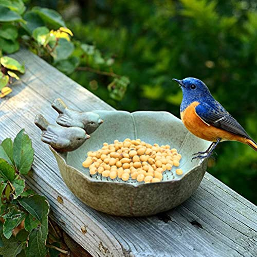 Gonetre Vogeltränke Vogelfutterstation Vogelschale Keramik Wasserbad Vogeltränke Futterstation Garten Deko