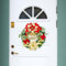 BOFUNX Corona de Navidad para Puertas Corona Navideña Adorno Decorativa con Feliz Navidad Flor Pascua Campana Lazo Decoración para Colgar de Puerta Pared Hogar de Navidad 30cm