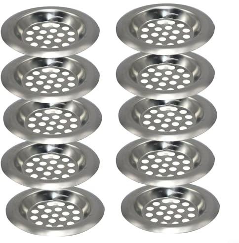 10 Pack Stainless Steel Drain Filter Shower Drain Cover, Hair Catcher Plug Hole Bathtub Drain Filter For Kitchen Bathroom Sink Strainer(60mm)