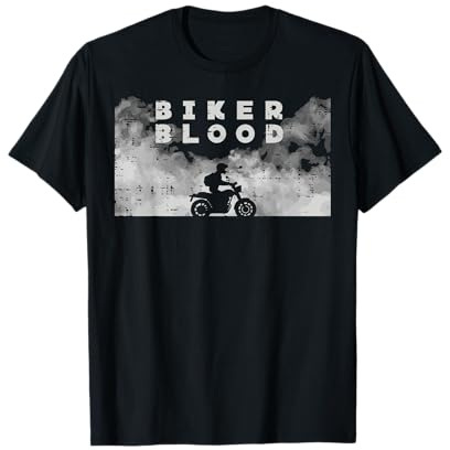 Biker Blood Motorcycle Motorbike Men Boys Kids Women Youth T-Shirt