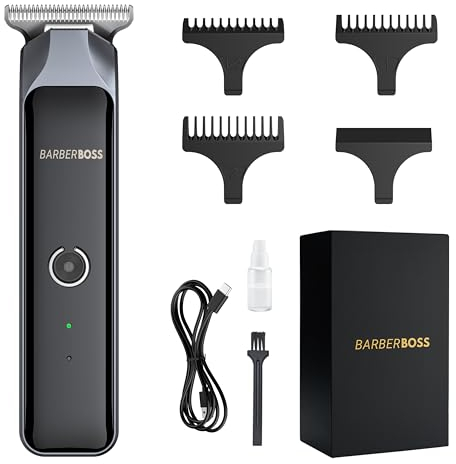 Barberboss Men's Grooming Kit, Cordless Hair Trimmer, Haircut Clippers, Beard Trimmer with 3 Guide Combs, Men's Grooming Kit QR-2071