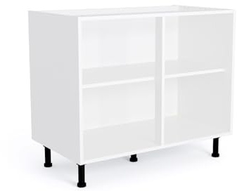 Generic White 800mm Kitchen Base Cabinet Carcass 18mm Cabinet Only, B1000W