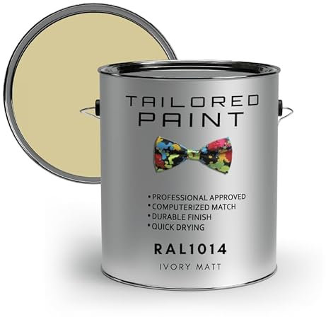 Tailored Paint uPVC Window & Door 1K Paint Brush or Spray On - Gloss Finish - RAL1014, Ivory - 1000ml (1L) Tin