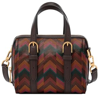 Fossil Women's Carlie Brown Cotton Blend Satchel Bag, ZB11086998