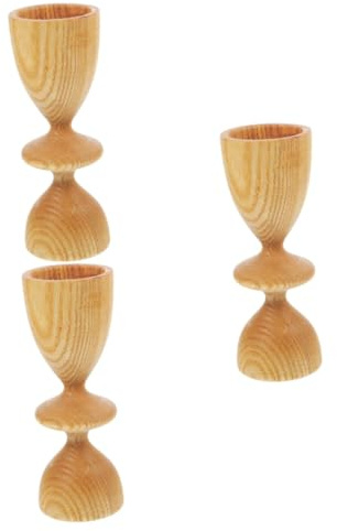 PRETYZOOM 3St Basis aus Kerzenholz konische Kerzenhalter Spitzkerzenhalter kerzengläser Vintage Retro-Kerzenhalter Kandelaber Teelichter Kerzenständer aus Holz Kerzenhalter aus Holz hölzern