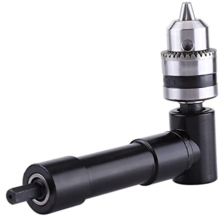 Rechtwinkliges Bohrfutter, 90-Grad-Aufsatz, Vollmetallguss, Aluminium und Eisen, 25 Nm, Passend für 1 Mm Bis 10 Mm Bits, 8 Mm Schaft, Kompakte Bereiche