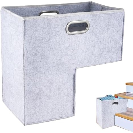 Cesta de almacenamiento para escaleras, Cesta para escaleras | Cesta de almacenamiento plegable para escaleras,Organizador de almacenamiento de escalones de escalera, organizador de almacenamiento de