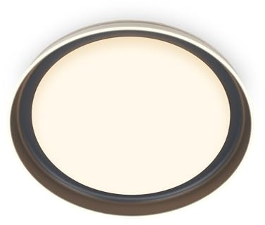 BRILONER - LED Deckenlampe mit durchscheinendem Dekor, warmweißes Licht, 24W, 2600lm, LED Lampe, Deckenleuchte, Wohnzimmerlampe, Küchenlampe, Deckenbeleuchtung, 43 x 8 cm (DxH), Weiß-Anthrazit