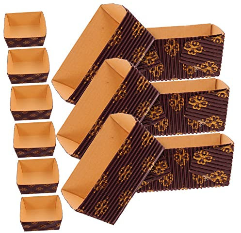 VOSAREA 2 Set Vassoio Per Torta Ondulato Carta Da Tortiera Teglie Di Carta Teglia Da Forno Per Pane Pirottini Da Ristorante Mini Teglie Piatto Pirottini Rettangolari Cartone 25 Pezzi * 2