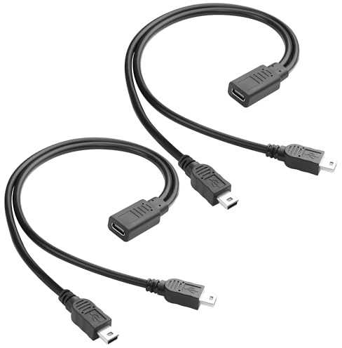 QIANRENON Cable divisorUSB C a 2 mini USB en forma de Y, 1 USB tipo C hembra a 2 mini USB, 30 cm/11,8