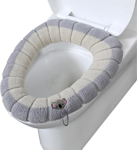 WC-Sitzbezug,Wärmer Waschbar WC Sitz Pad,31cm WC Sitzbezug Toilettensitz,WC-Sitzwärmer,mit Aufhängeschlaufe,weich und warm,waschbar,2 Stück