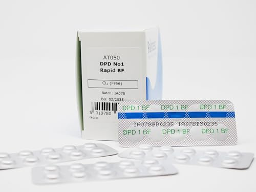 Test All Water Palintest DPD No.1 Rapid Dissolve Tablets | Fast-Acting Chlorine & Bromine Testing for Drinking Water, Swimming Pool & Spa Treatment | Boric Acid Free Comparator Reagents (250 Pack)